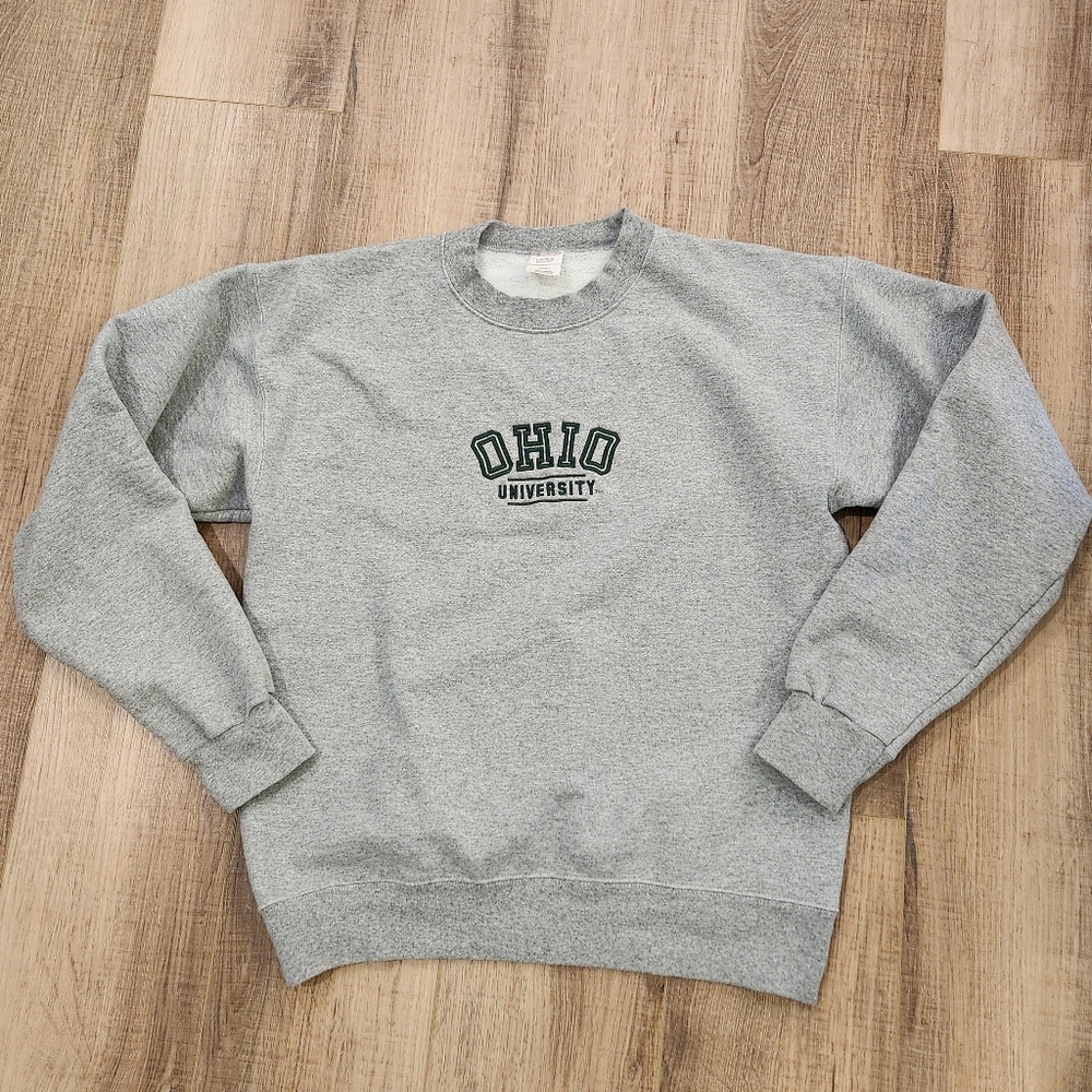 Ohio University Crew Sweatshirt Grey Unisex Small Bobcats Athens